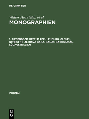 cover image of Riesenbeck, Kr[eis] Tecklenburg. Gleuel, Kr[eis] Köln. Kriva Bara, Banat. Barossatal, Südaustralien